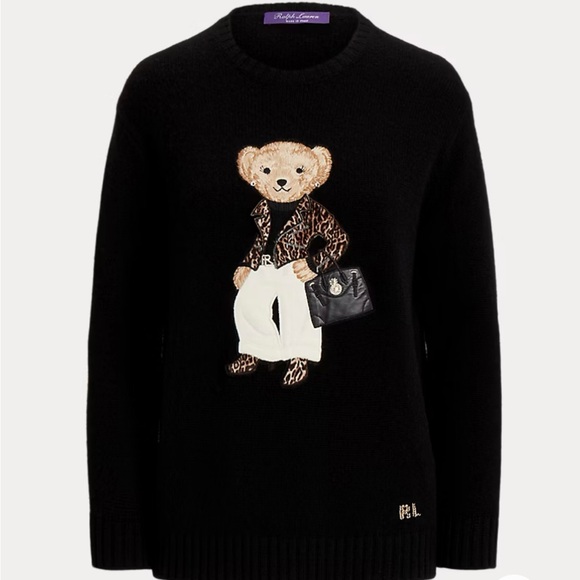 Polo Ralph Lauren Sweaters - Polo Black Sweater with Bear patch. Adorable 🧸 wore once